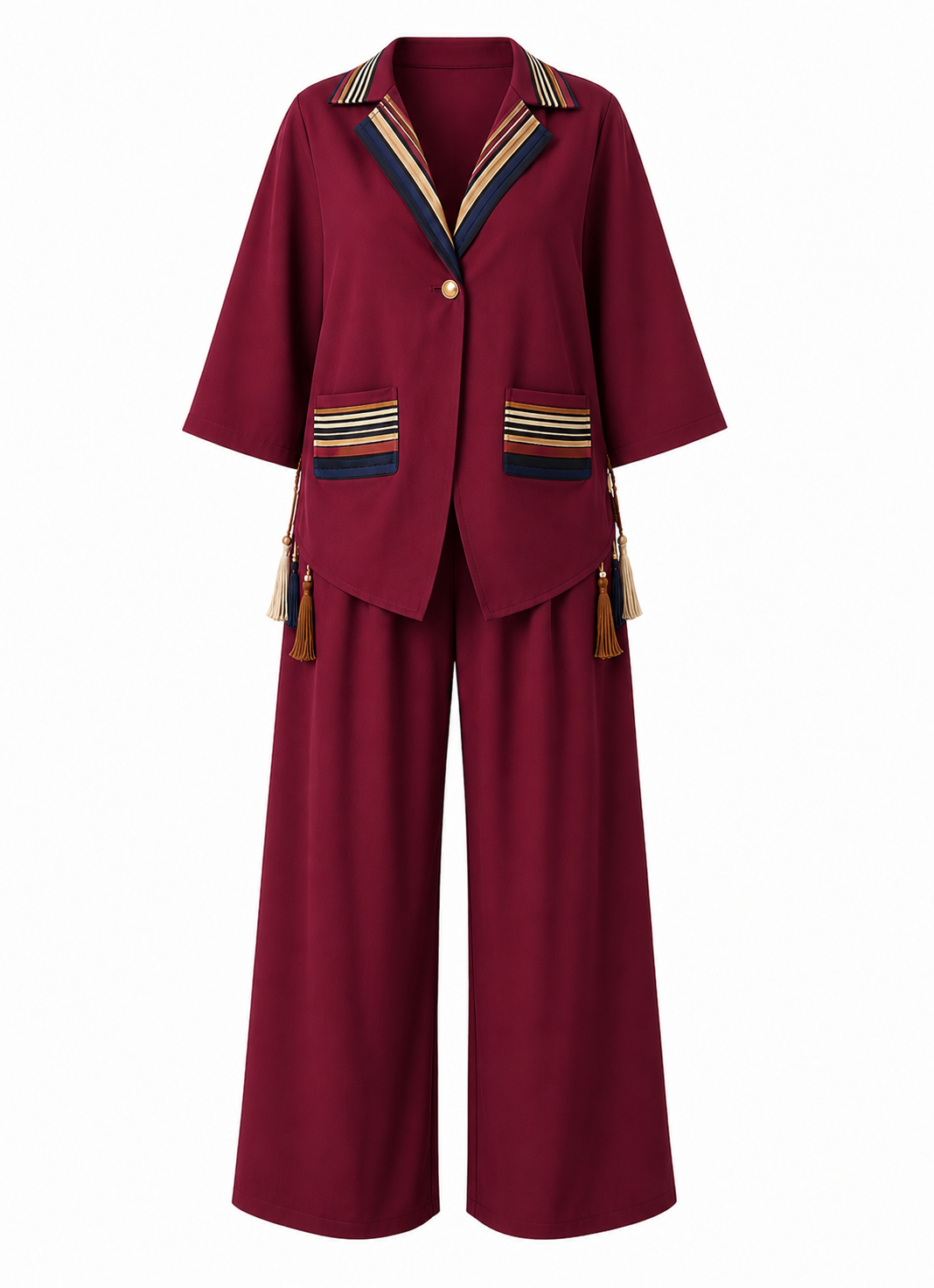 Ensemble ZARIA – Veste Chic & Pantalon Palazzo Femme – Image 2