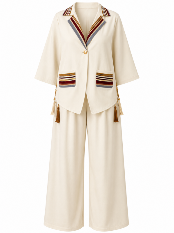 Ensemble ZARIA – Veste Chic & Pantalon Palazzo Femme