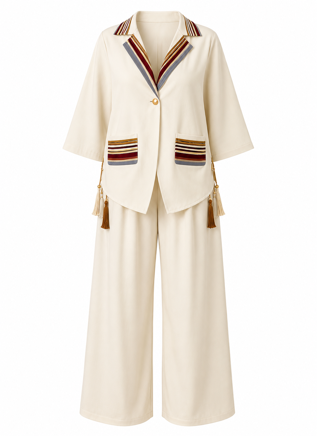 Ensemble ZARIA – Veste Chic & Pantalon Palazzo Femme